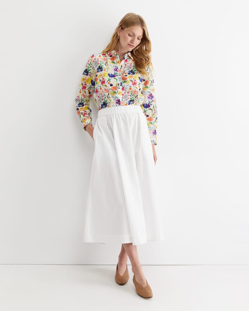 Lou Cotton Silk Shirt in WHITE MULTI