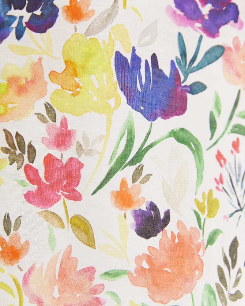 Lou Cotton Silk Shirt in WHITE MULTI