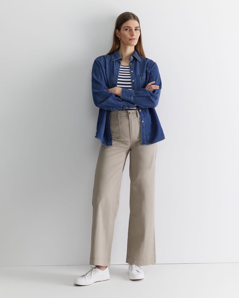 Evie Wide Leg Pant in LATTE