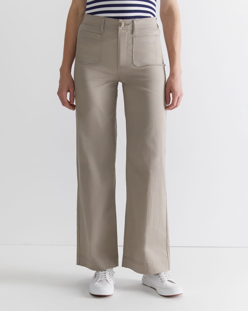 Evie Wide Leg Pant in LATTE