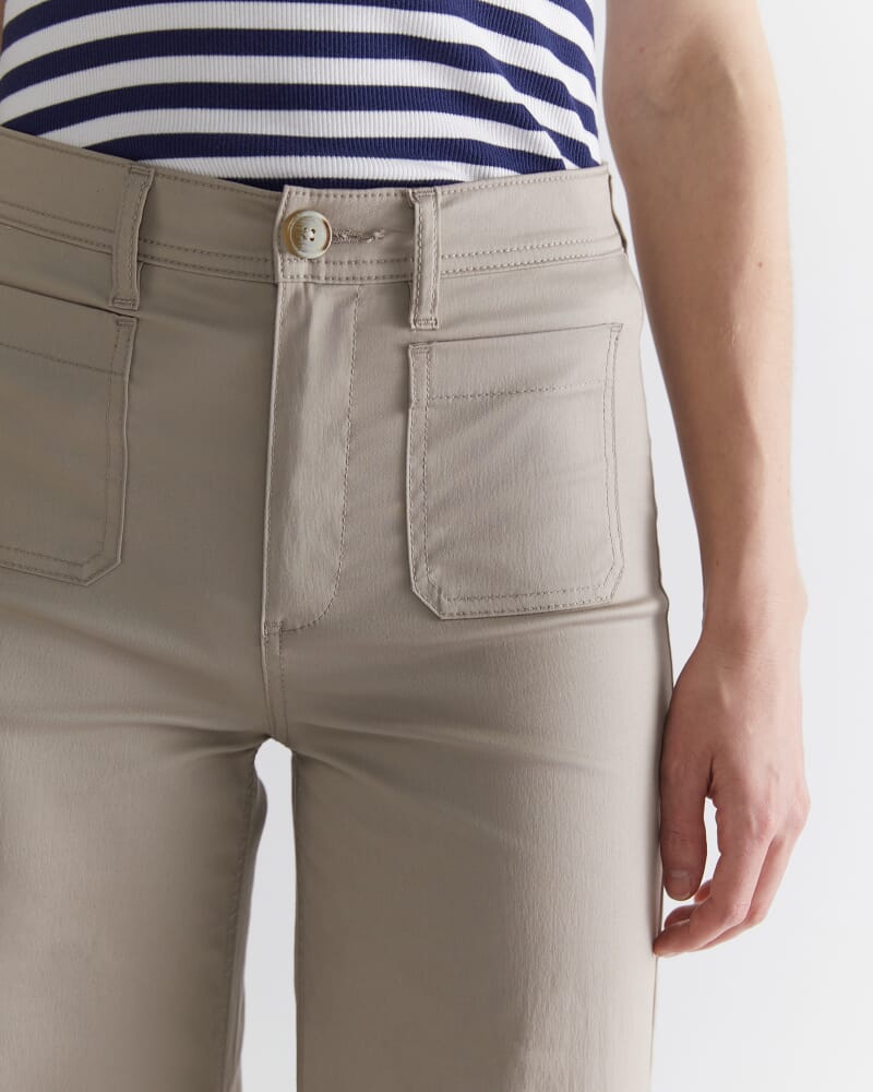 Evie Wide Leg Pant in LATTE