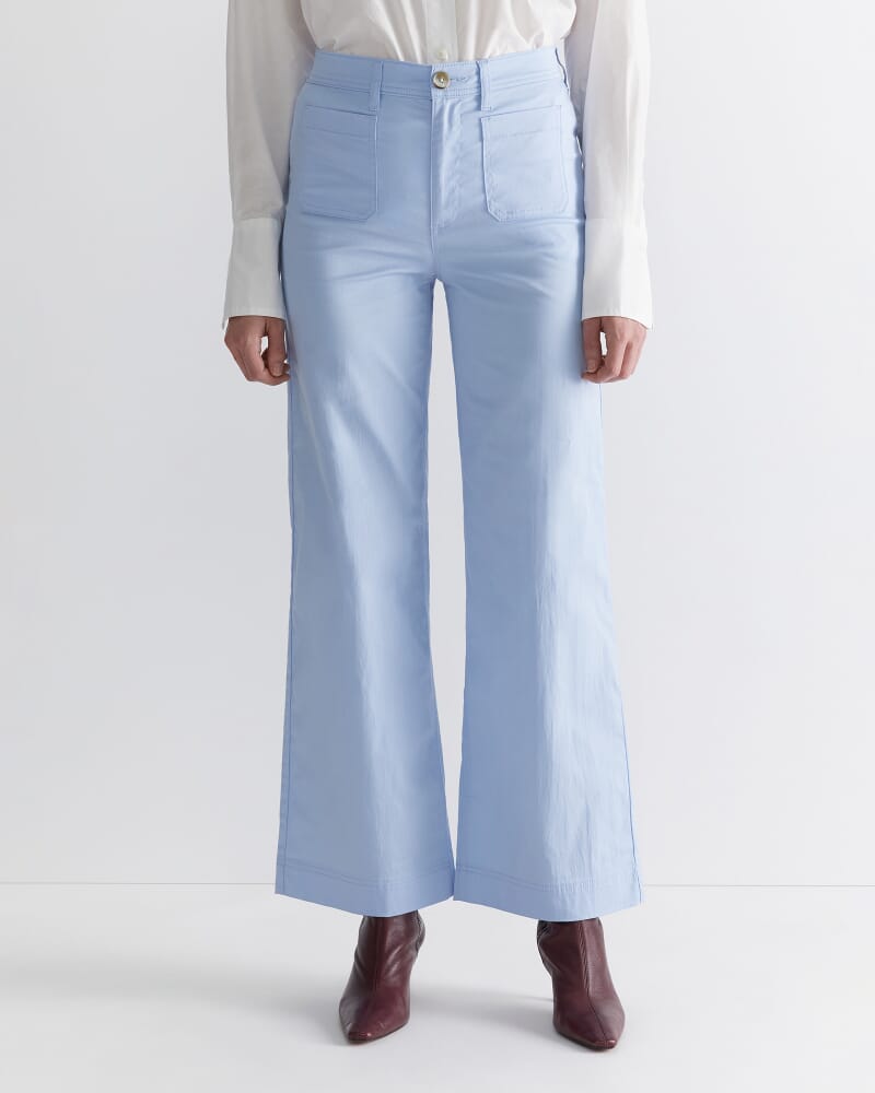 Evie Wide Leg Pant in PALE BLUE