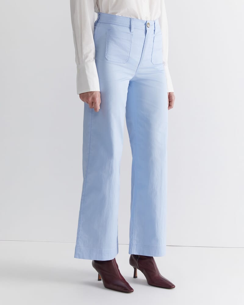 Evie Wide Leg Pant in PALE BLUE