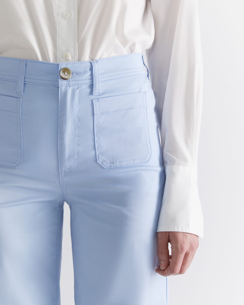 Evie Wide Leg Pant in PALE BLUE