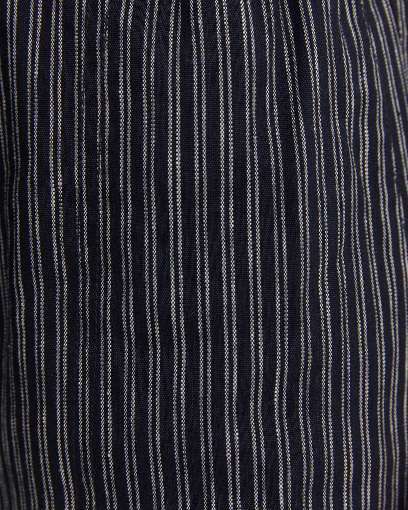 Rosa Stripe Linen Short in NAVY/WHITE