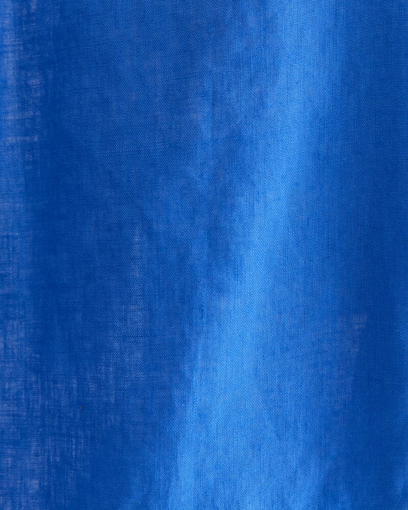 Lulu Blanket Stitch Linen Shirt in PEACOCK