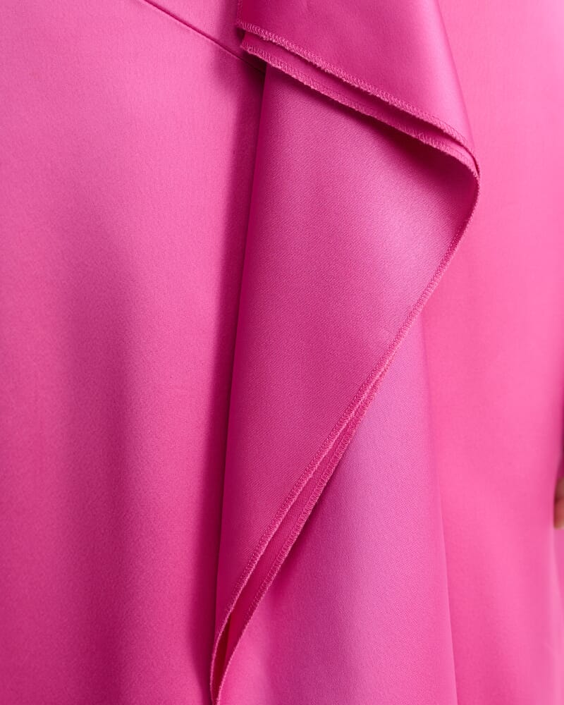 Harlow Sateen Ruffle Midi Skirt in GRAPE