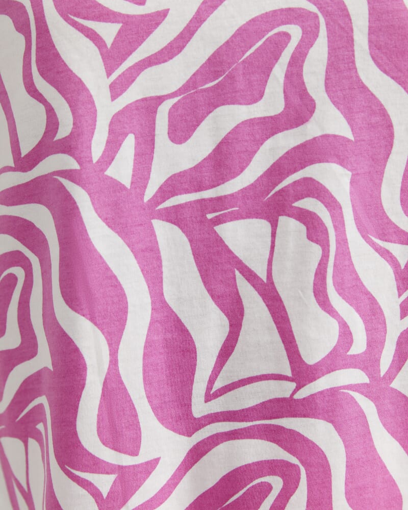 Zola Short Sleeve Mercerised Tee in PINK/WHITE