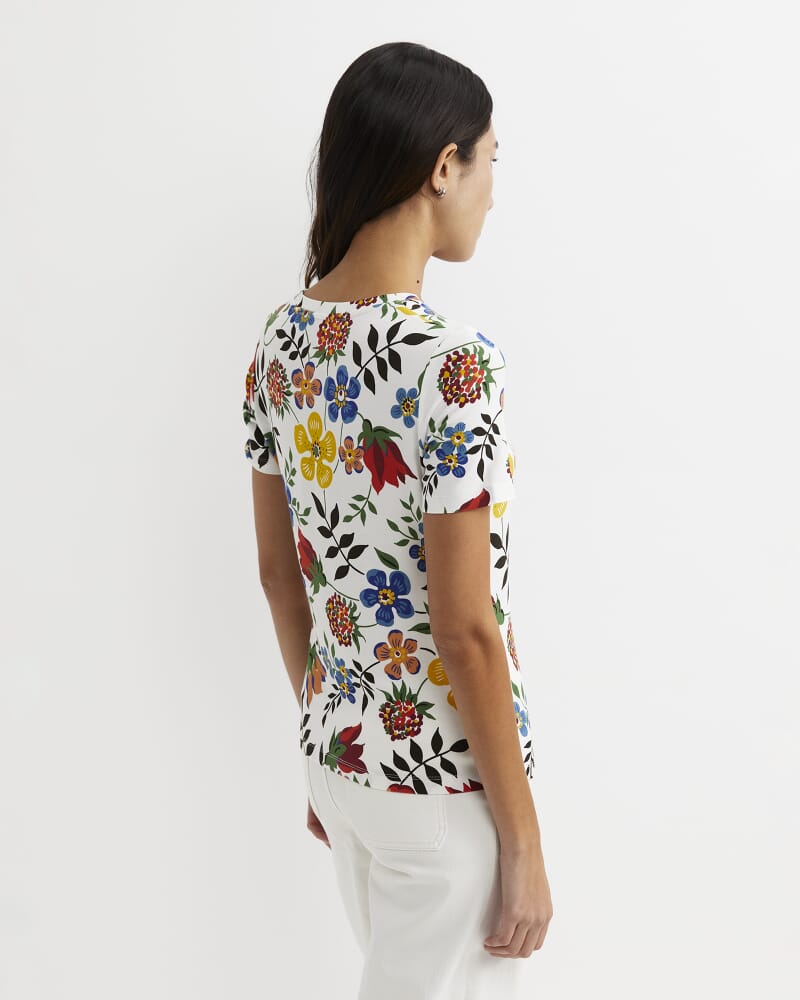 Edenham Short Sleeve Liberty Tee in WHITE/MULTI
