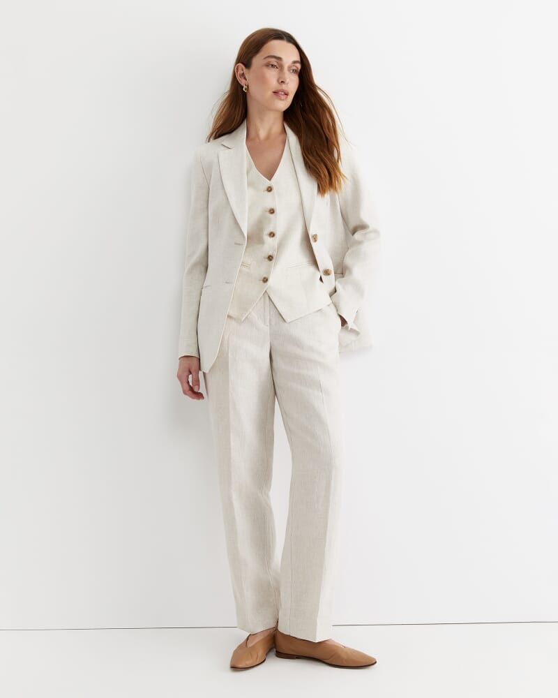 Freya Linen Vest in STRING