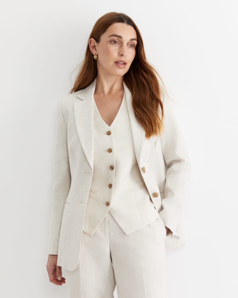 Freya Linen Vest in STRING