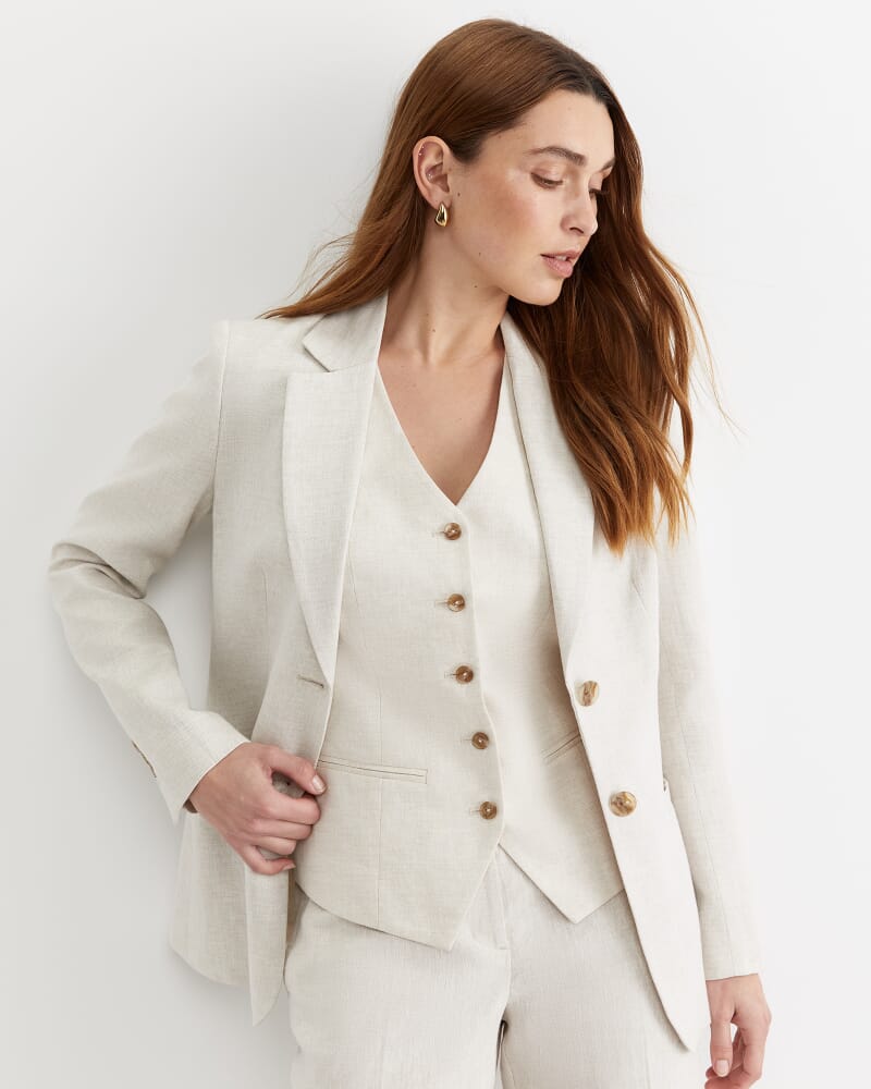 Freya Linen Vest in STRING