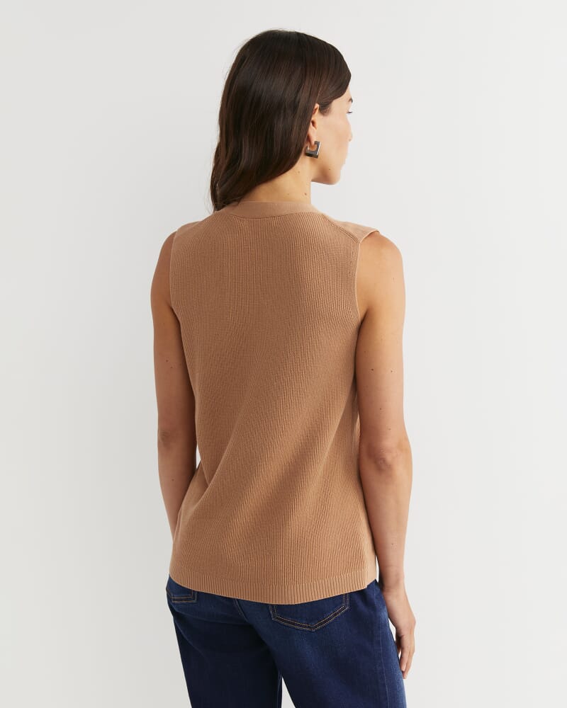 Becky Cotton Vest in TAN