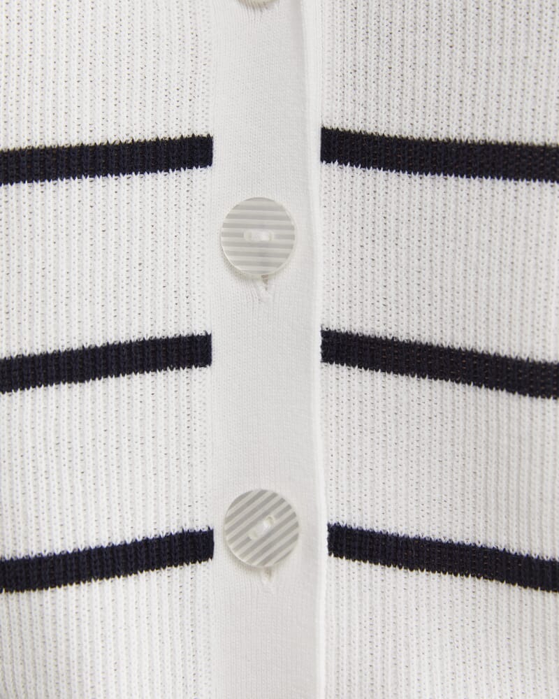 Becky Cotton Vest in WHITE/NAVY