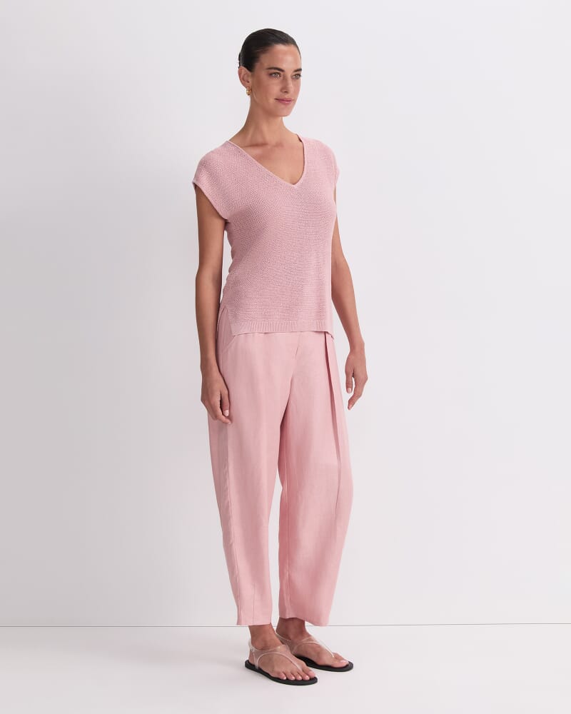 Luisa V-Neck Knit Top in DUSTY ROSE