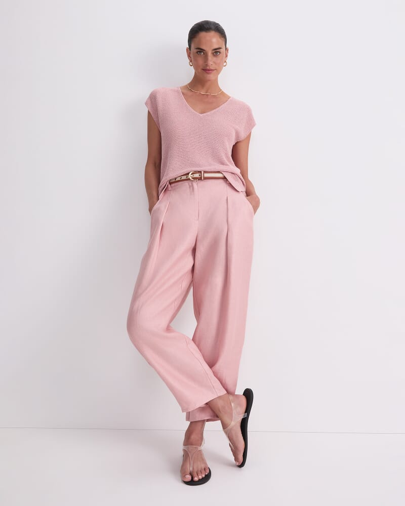 Luisa V-Neck Knit Top in DUSTY ROSE