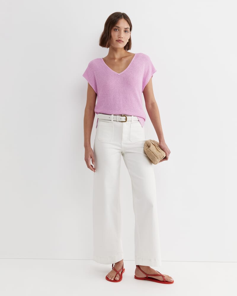 Luisa V-Neck Knit Top in ORCHID