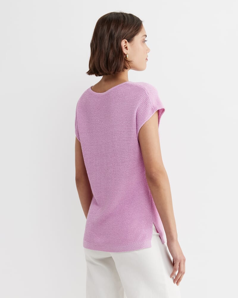 Luisa V-Neck Knit Top in ORCHID