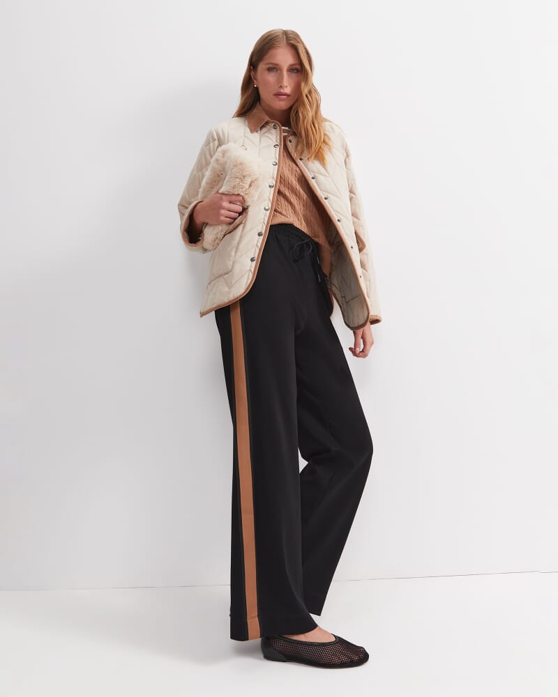 Misha Straight Leg Track Pant in BLACK