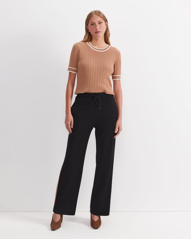 Misha Straight Leg Track Pant in BLACK