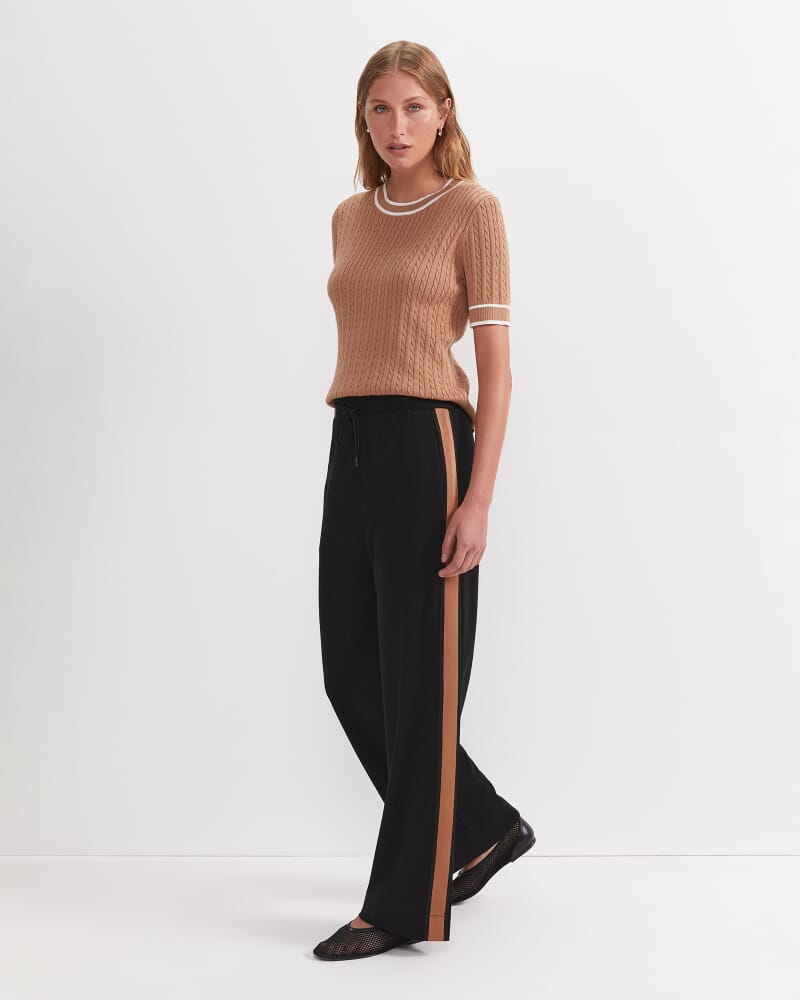 Misha Straight Leg Track Pant in BLACK