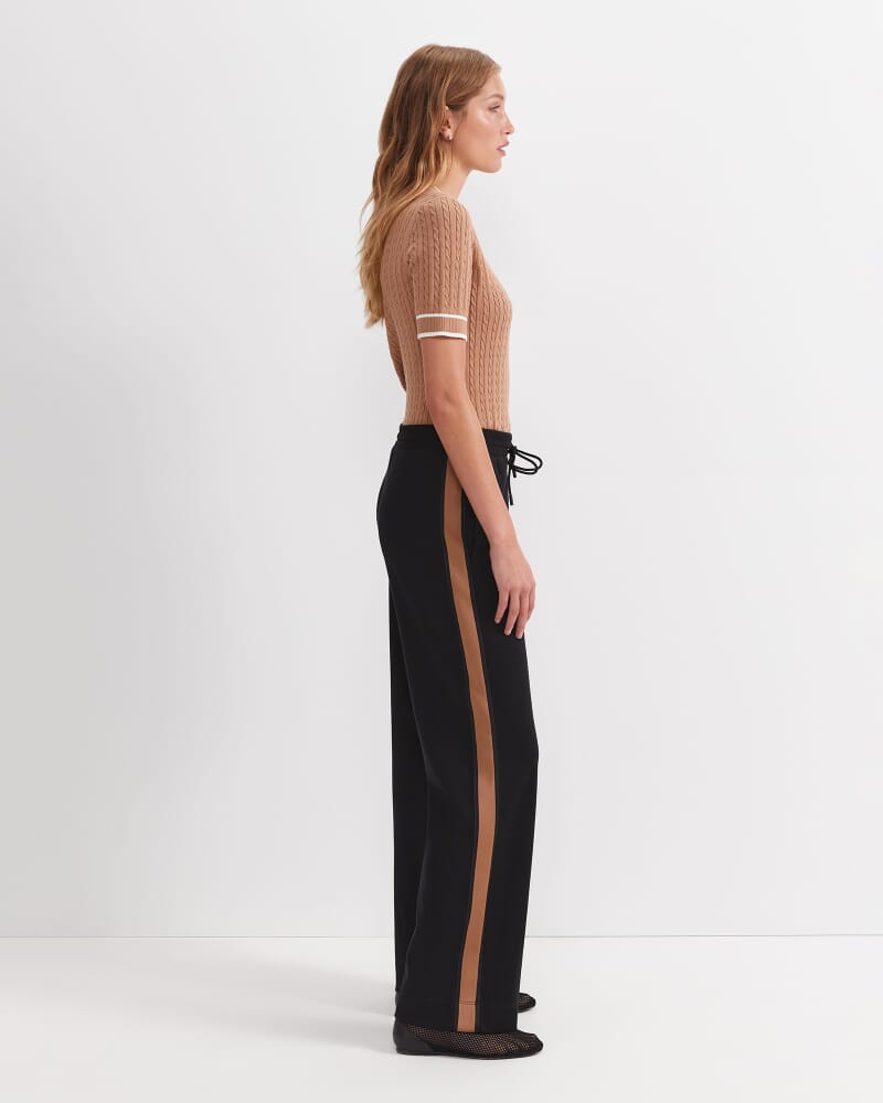 Misha Straight Leg Track Pant in BLACK