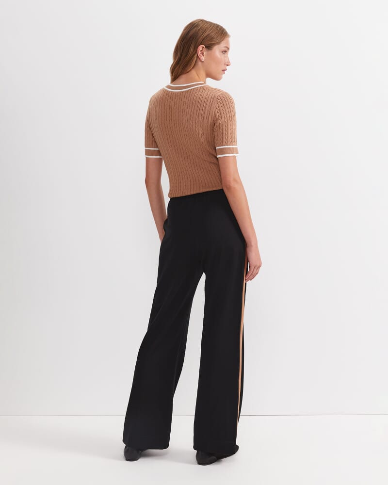 Misha Straight Leg Track Pant in BLACK
