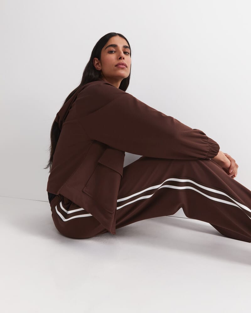 Misha Straight Leg Track Pant in CHOCOLATE
