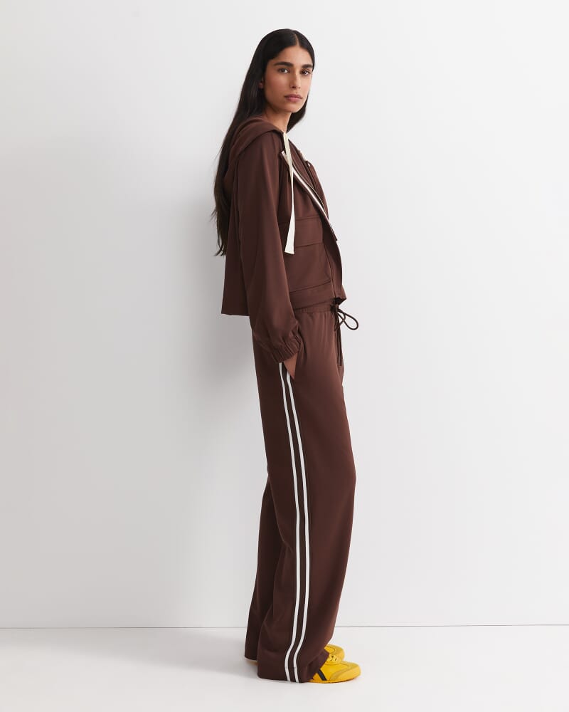 Misha Straight Leg Track Pant in CHOCOLATE