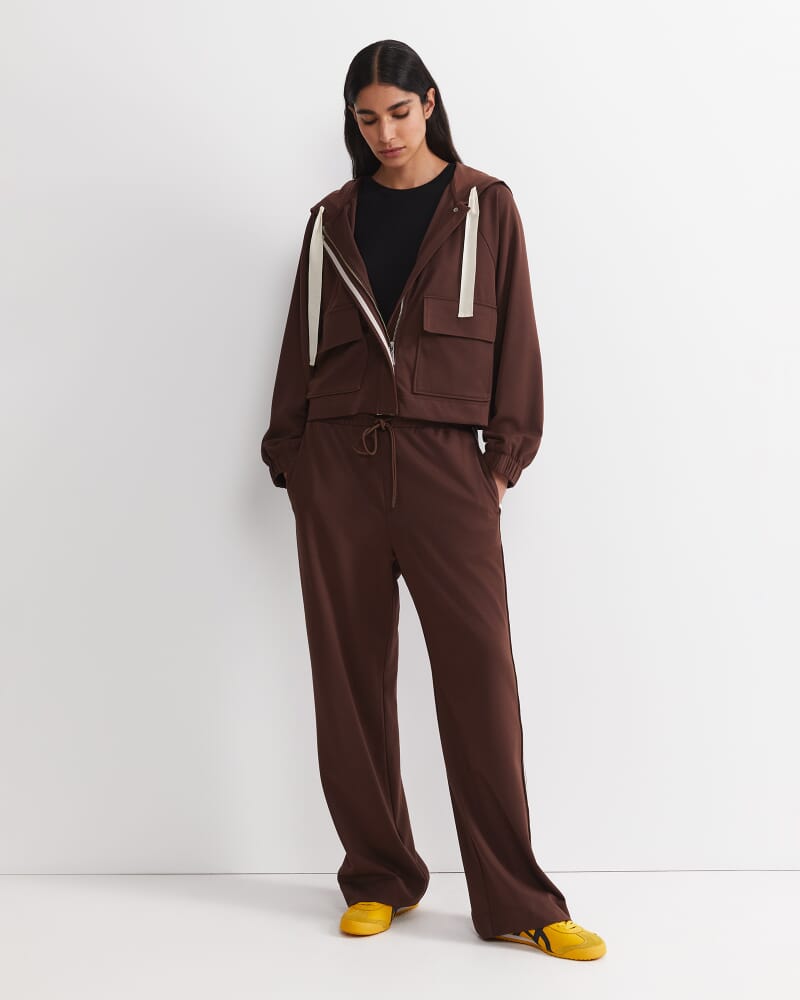 Misha Straight Leg Track Pant in CHOCOLATE