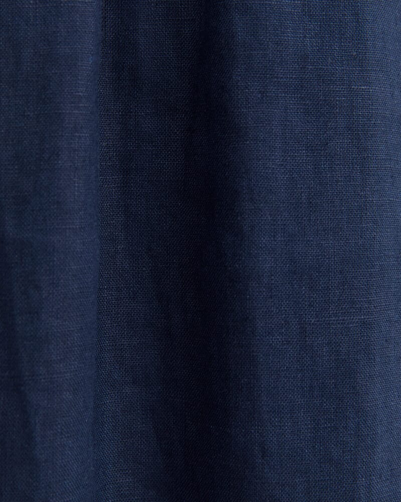 Lulu Linen Midi Skirt in NAVY