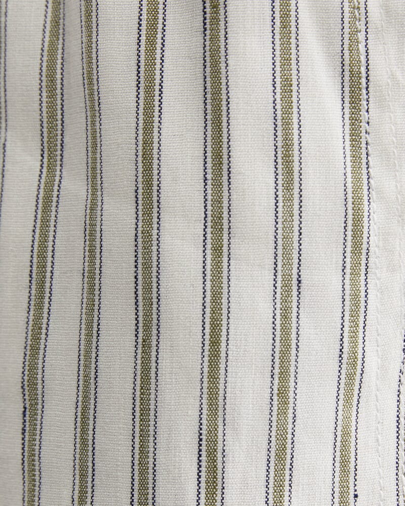 Rosa Stripe Linen Pant in WHITE/KHAKI