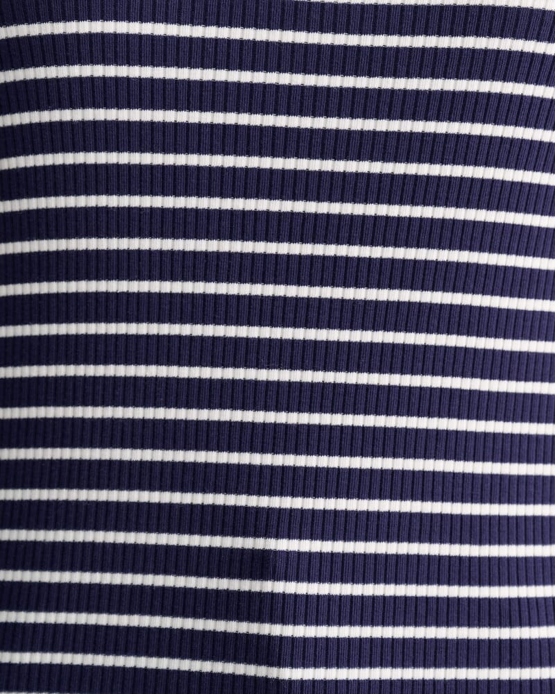 Allie Rib Henley Tee in NAVY/WHITE