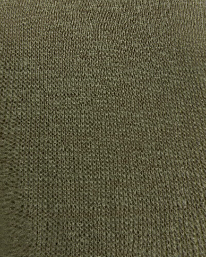Cecile Linen Top in KHAKI