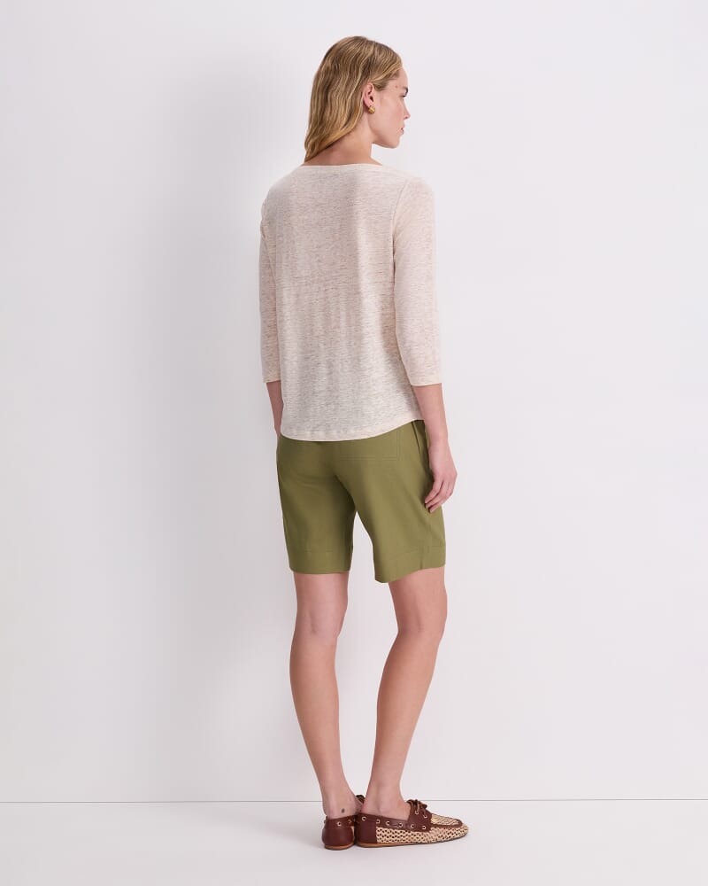 Cecile Linen Top in NATURAL MELANGE