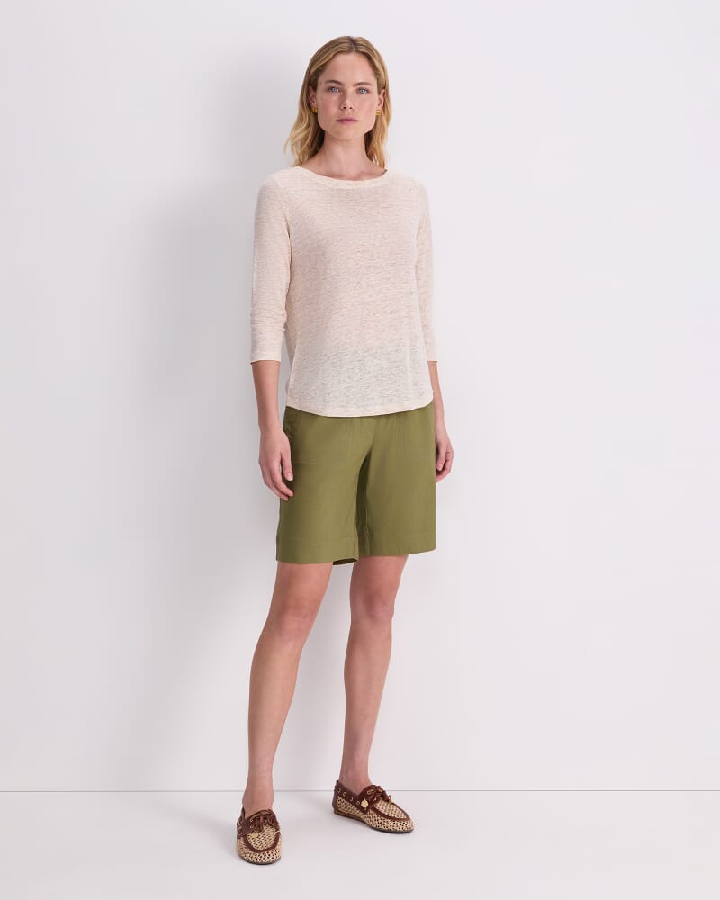 Cecile Linen Top in NATURAL MELANGE