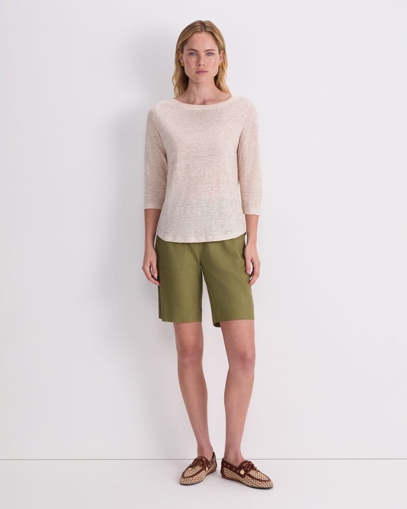 Cecile Linen Top in NATURAL MELANGE
