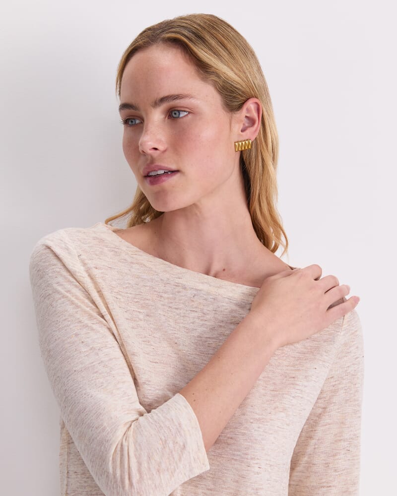 Cecile Linen Top in NATURAL MELANGE