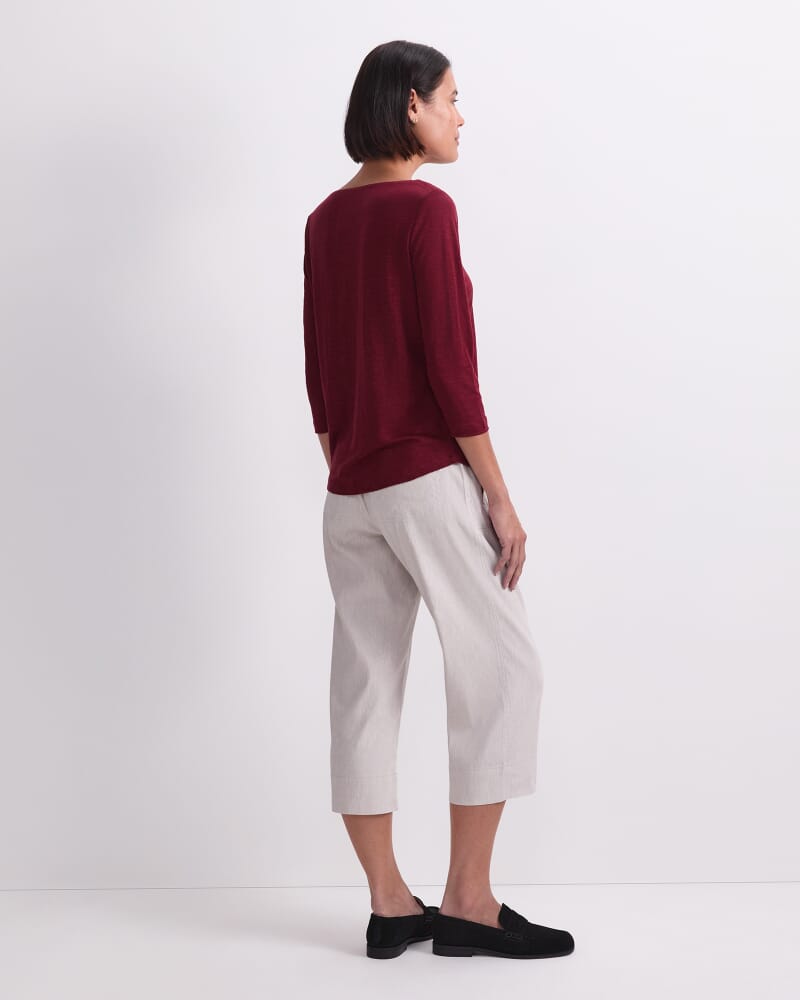 Cecile Linen Top in PINOT