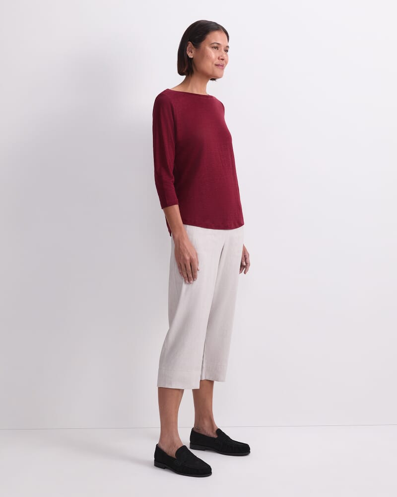 Cecile Linen Top in PINOT