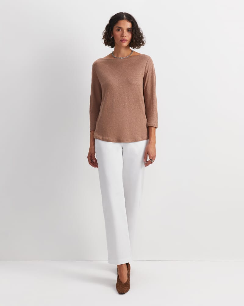Cecile Linen Top in MOCHA