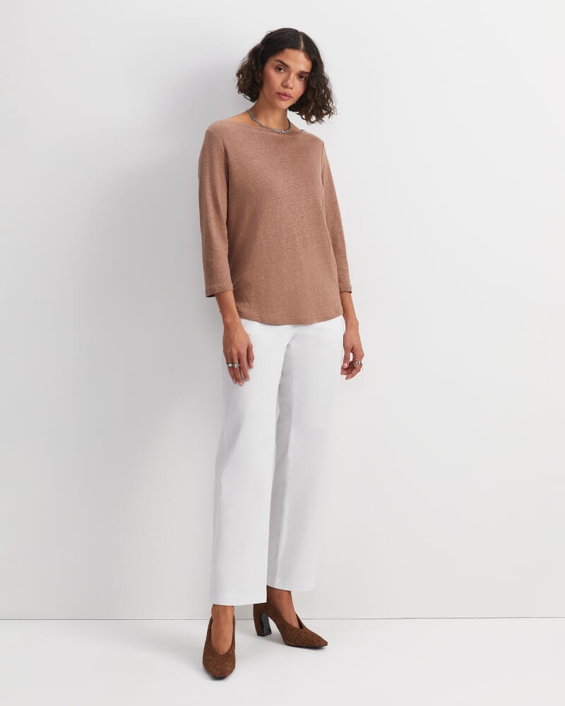 Cecile Linen Top in MOCHA