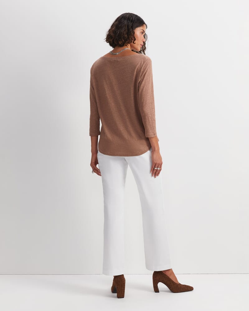 Cecile Linen Top in MOCHA