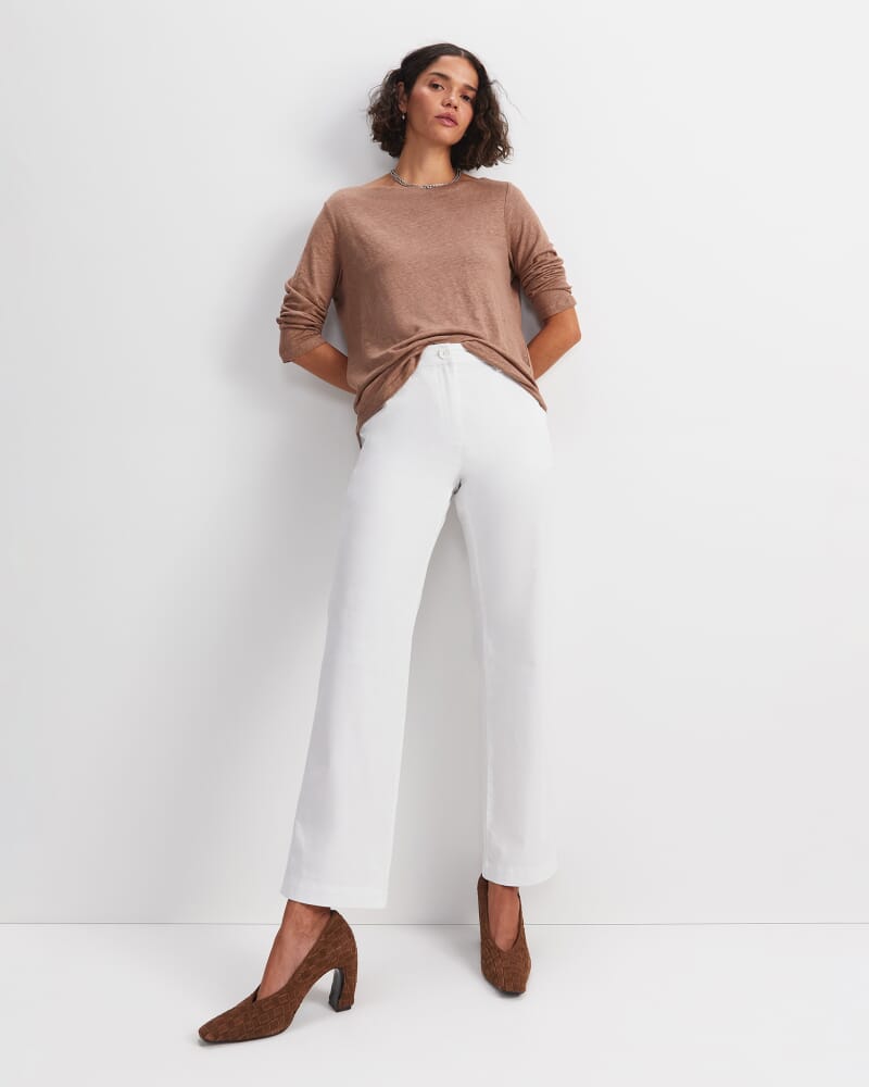 Cecile Linen Top in MOCHA