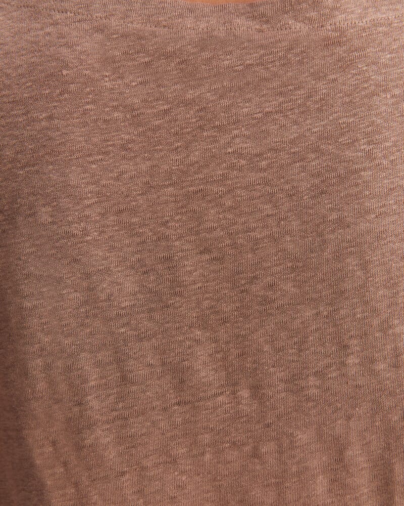 Cecile Linen Top in MOCHA