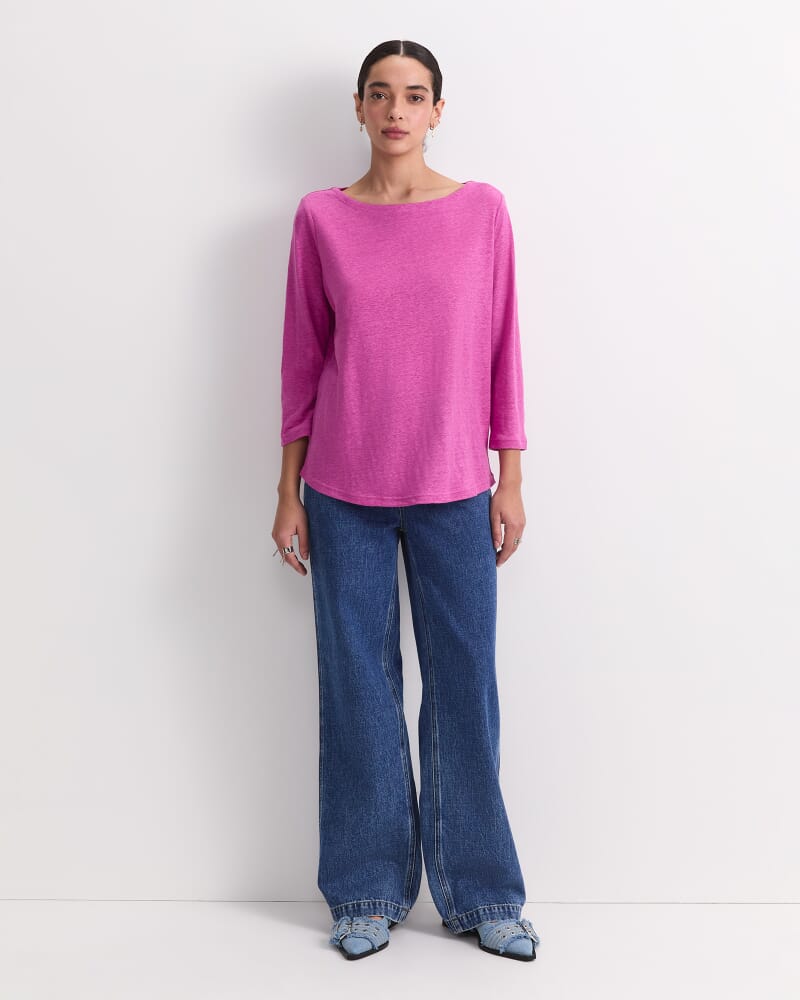 Cecile Linen Top in SHERBET