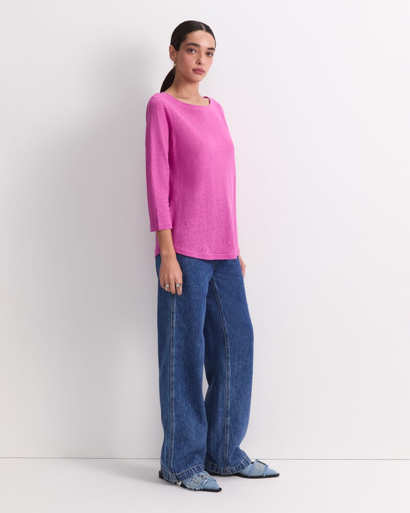 Cecile Linen Top in SHERBET