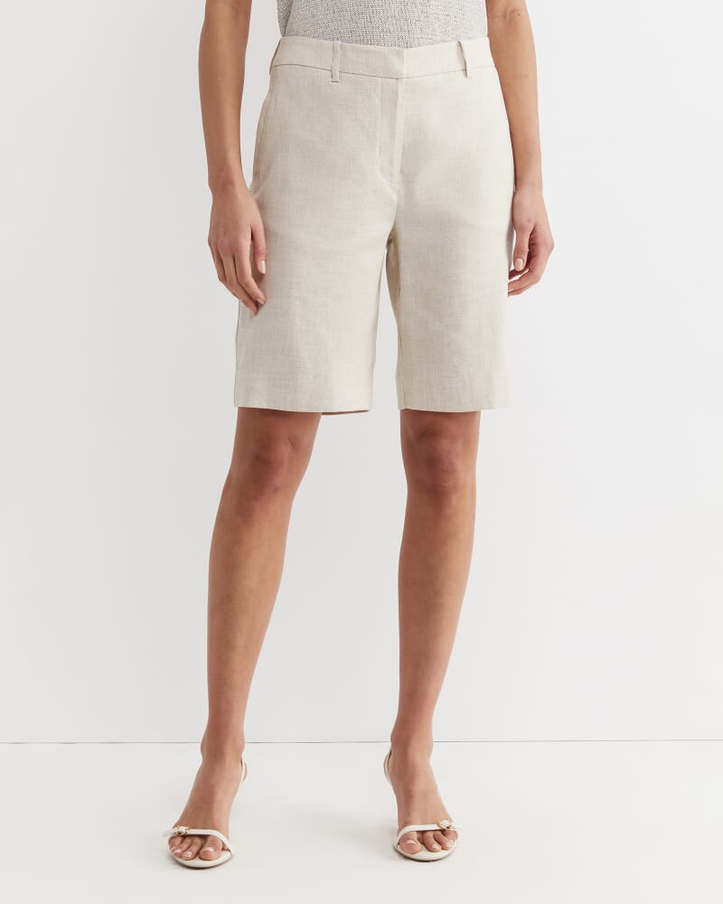 Lena Bermuda Linen Short in STRING