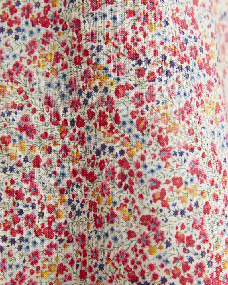 Phoebe Short Sleeve Liberty Linen Shirt in RED MULTI