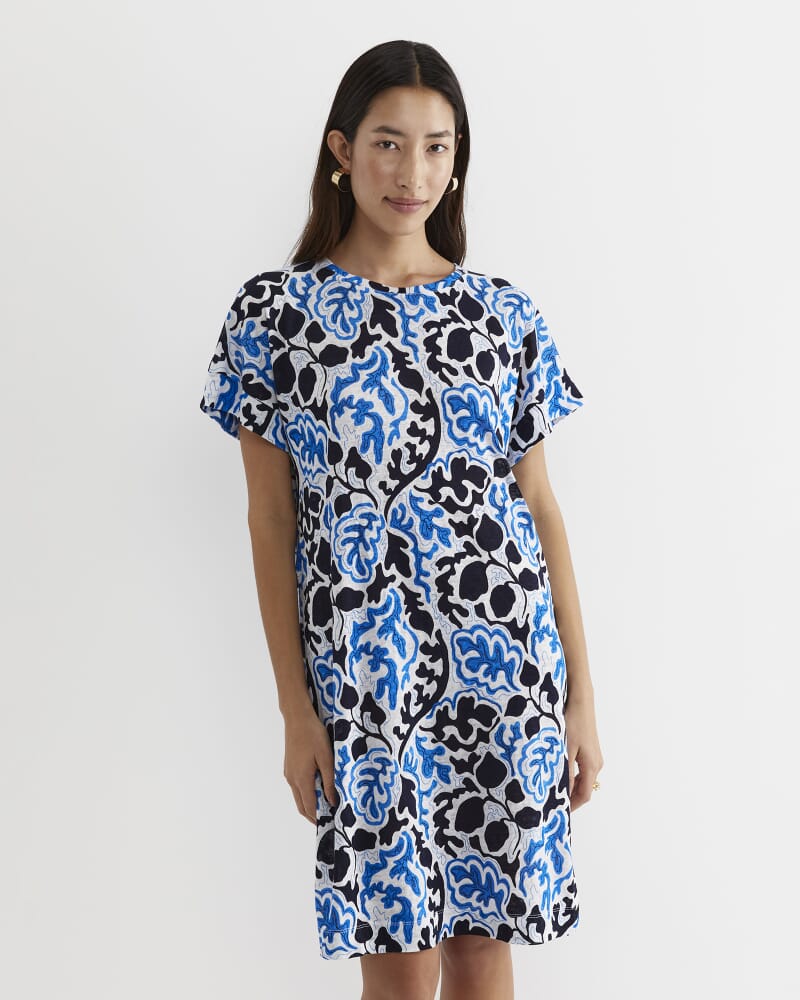 Nur Linen Dress in BLUE MULTI